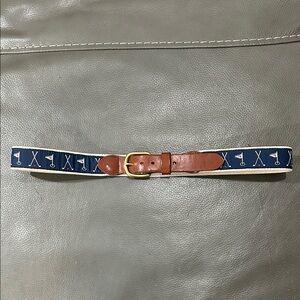 Leather Man Ltd. handmade leather and canvas golf club belt size 34